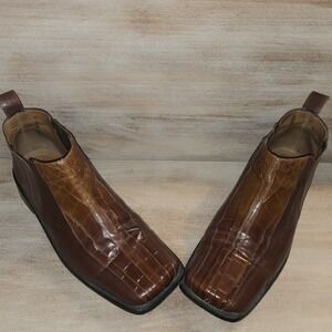 Stacy Adams Men's Anaconda Pattern Leather Brown Dress Boot 23258-03 Sz‎ 14M